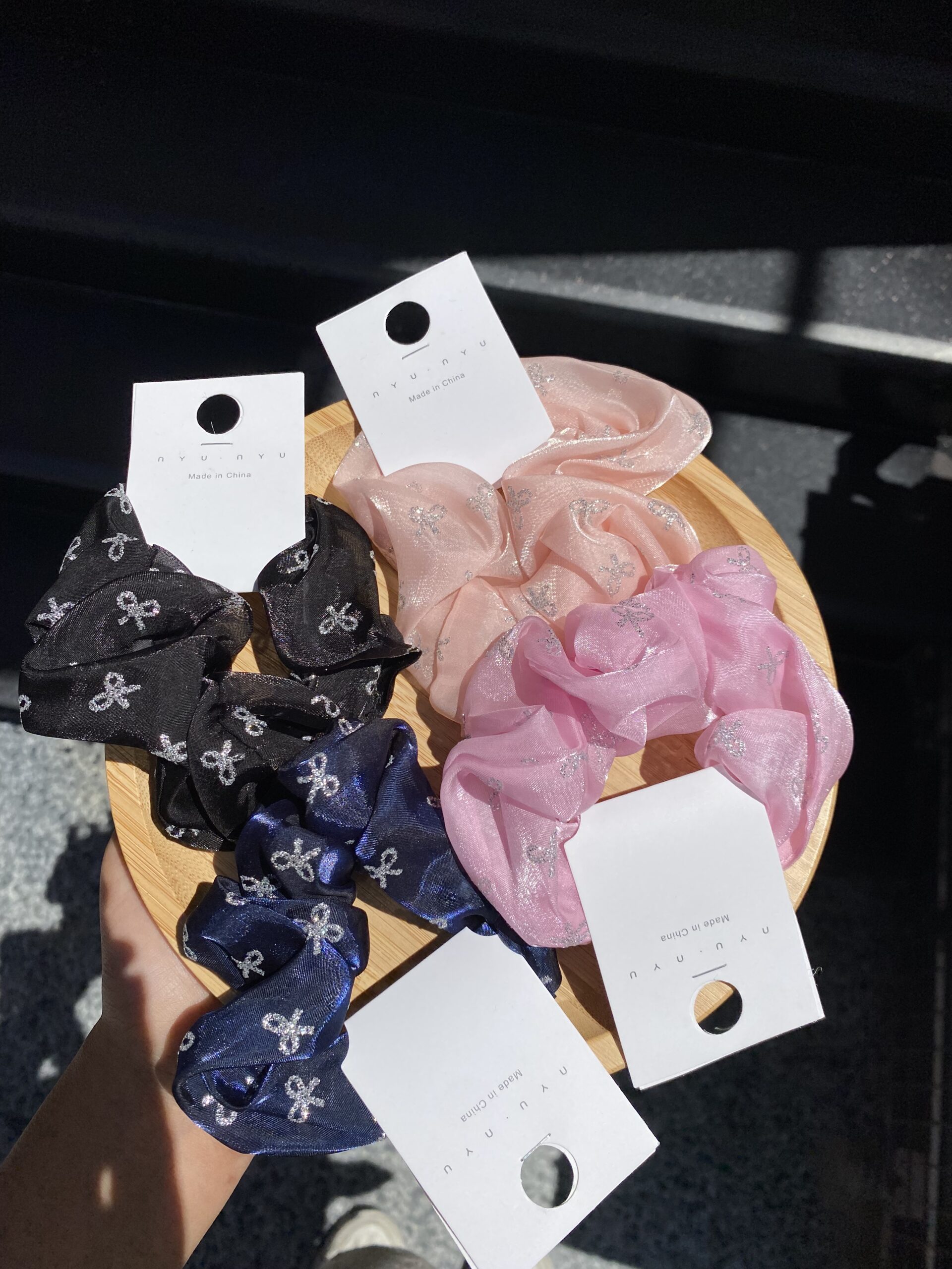 Organza Sparkle Bows Scrunchies