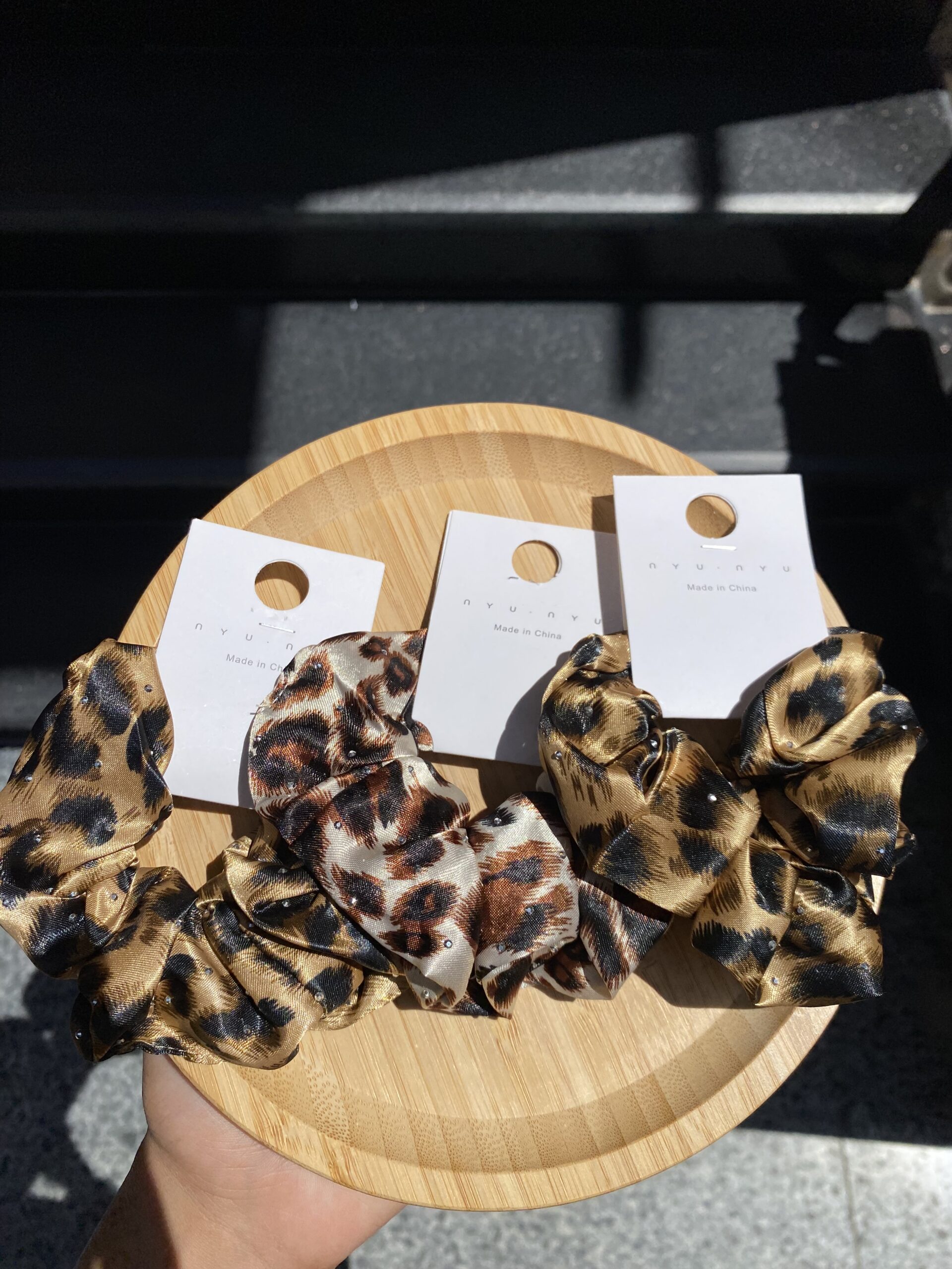 Leopard Satin Scrunchies